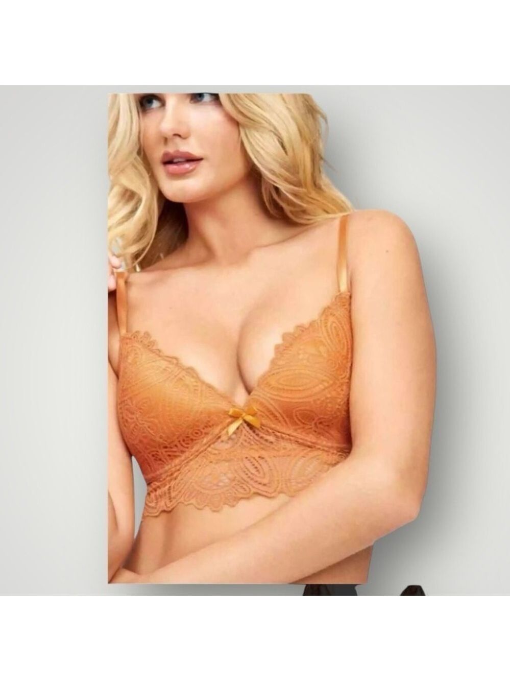 Fredericks of Hollywood Haley Lace Bralette in Orange
